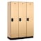 Salsbury Industries 1 Tier Designer Locker, 54"Wx76"Hx18"D, 3 Door, Maple 18-21368MAP - alternate 1